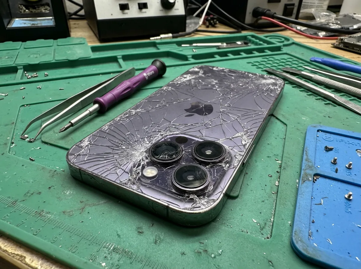 Laser Rear Glass Refurbishment - Before Repair