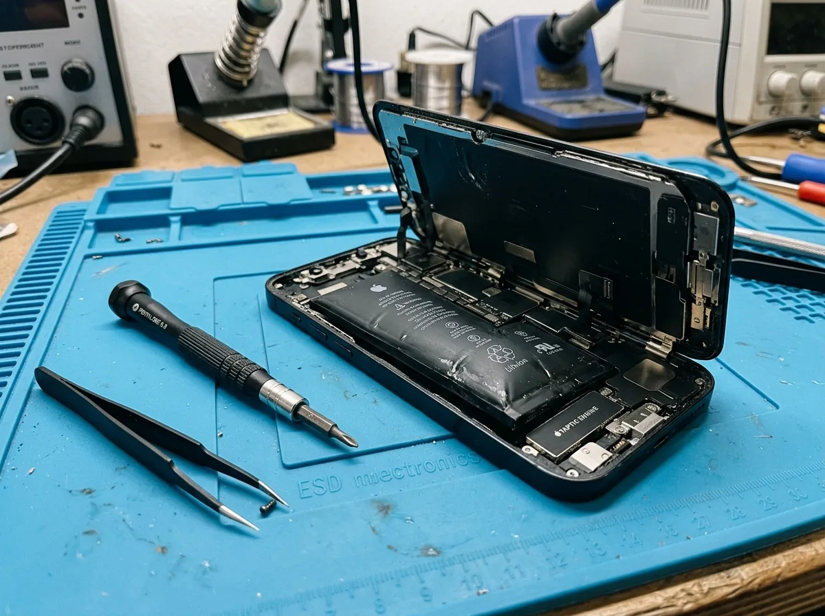 Swollen Battery & Frame Realignment - Before Repair