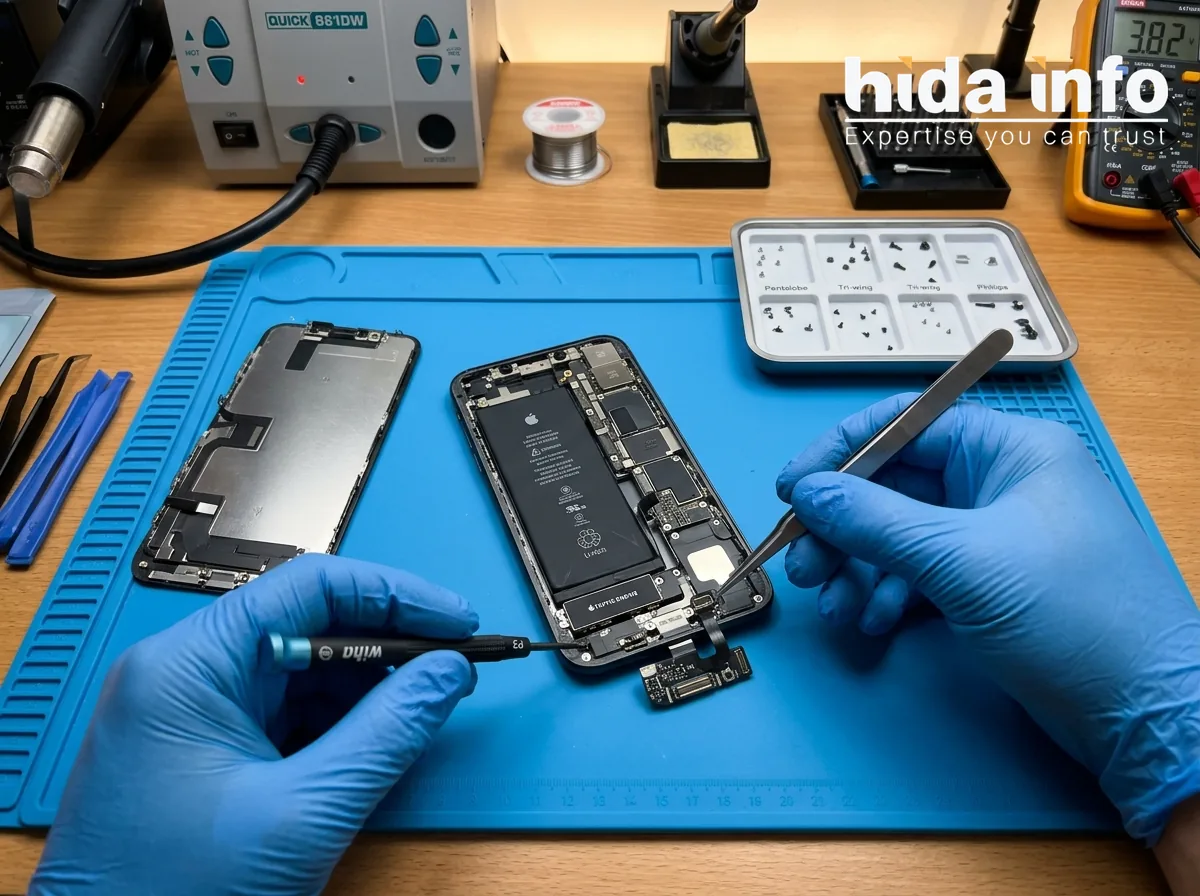 iPhone charging port dock connector repair at Hida Info Kolkata