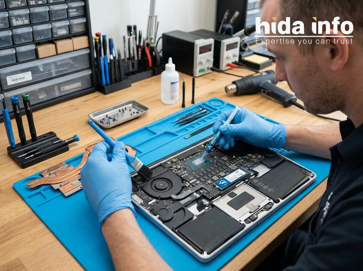MacBook trackpad cooling fan and SSD upgrades at Hida Info Kolkata